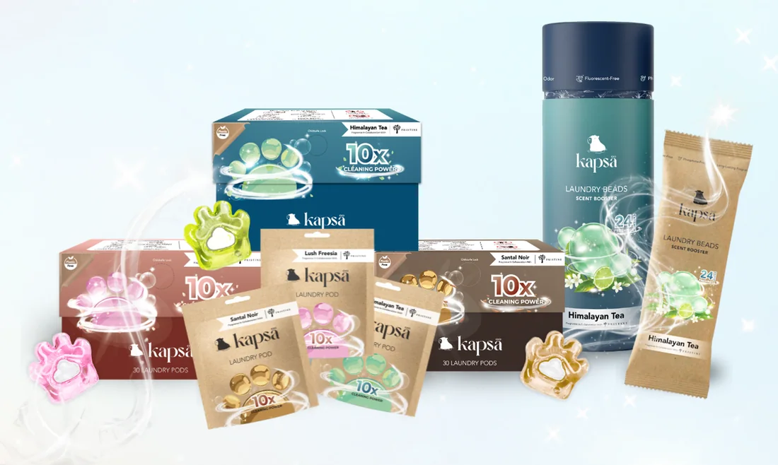The Kapsä range: Magic Pods in three scents and Magic Beads